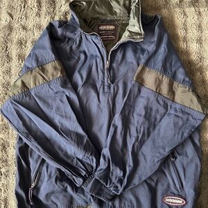 Vintage Abercrombie & Fitch Men's Navy and Olive Windbreaker